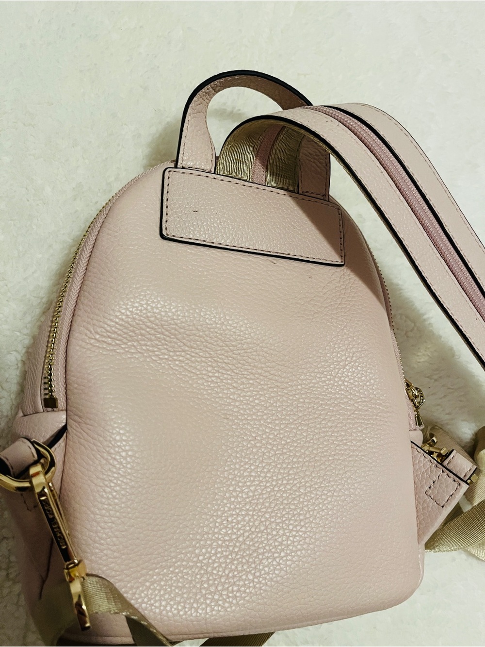 Michael Kors Blush Pebbled Leather Mini Backpack with Gold Hardware - Picture 9 of 9